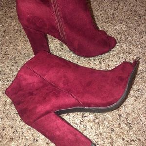 high heeled booties